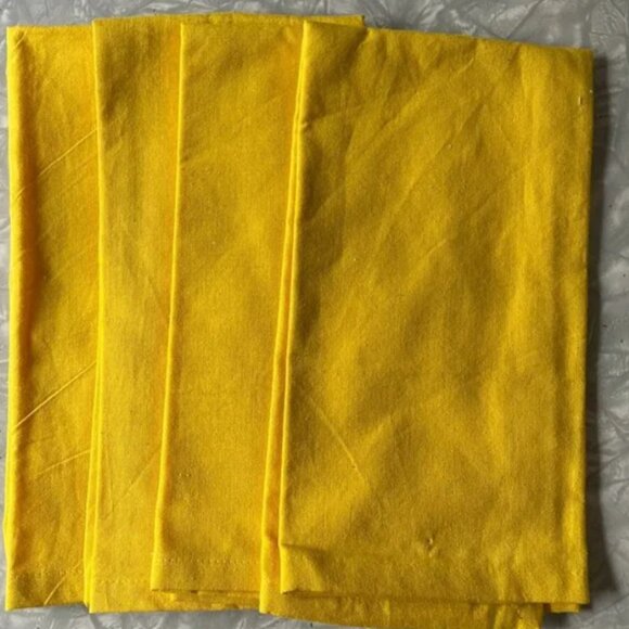 HANDMADE 6 Placemats & New! SIMONS 4 Napkins - Lemon Yellow Organic Cotton - Picture 8 of 10